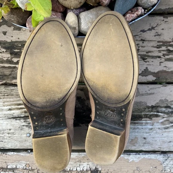 Lucky Brand Tan Suede Ankle Boots Size 6.5 Side Zip Western Boho - Picture 8 of 14